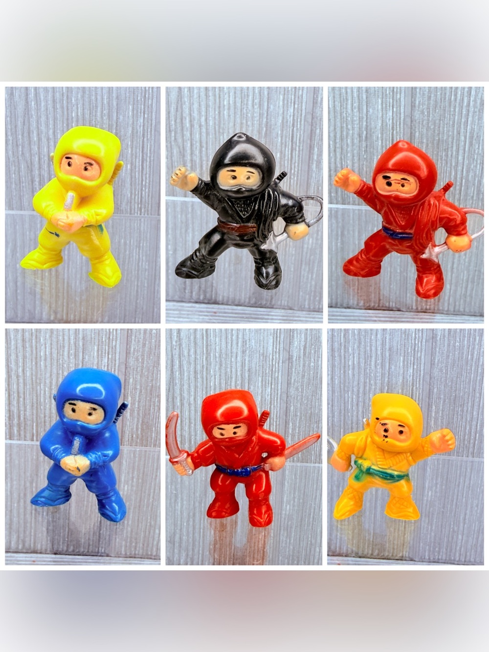 Vintage 1980s soma ninja figurine toys pvc plastic lot of 6 action figures